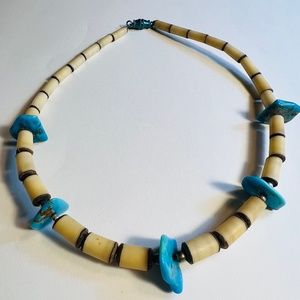 Turquoise White Pipe Necklace